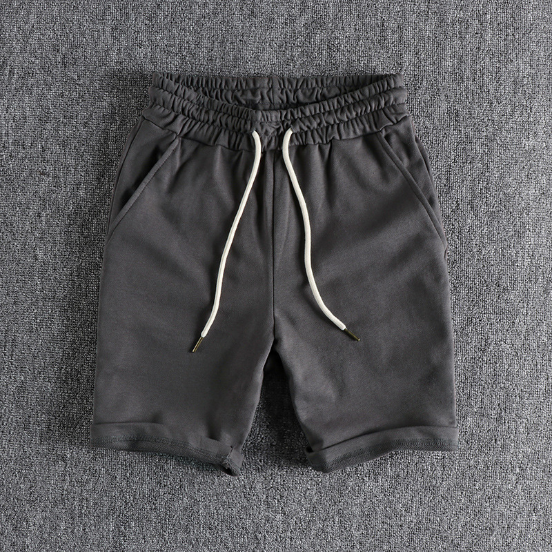 GorgeousBen Men's Solid Basic Casual Shorts Garment Washed French Terry Summer Knee Length Shorts