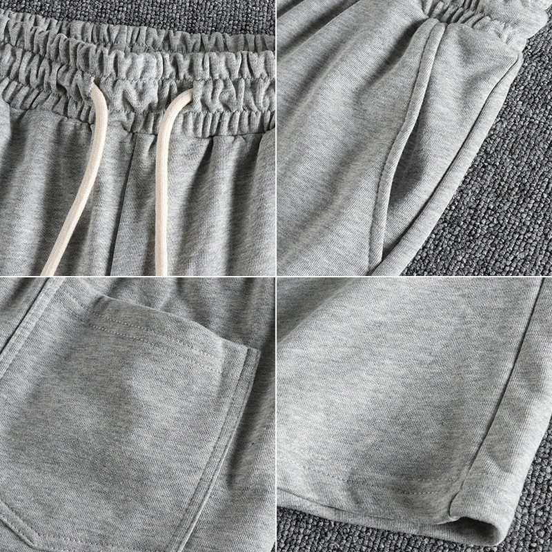 GorgeousBen Men's Solid Basic Casual Shorts Garment Washed French Terry Summer Knee Length Shorts