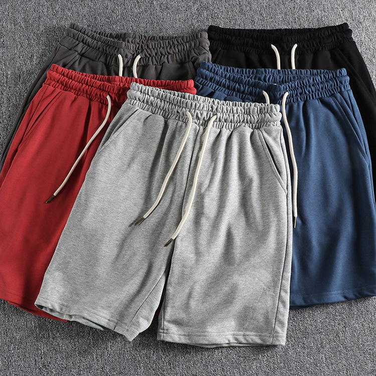 GorgeousBen Men's Solid Basic Casual Shorts Garment Washed French Terry Summer Knee Length Shorts