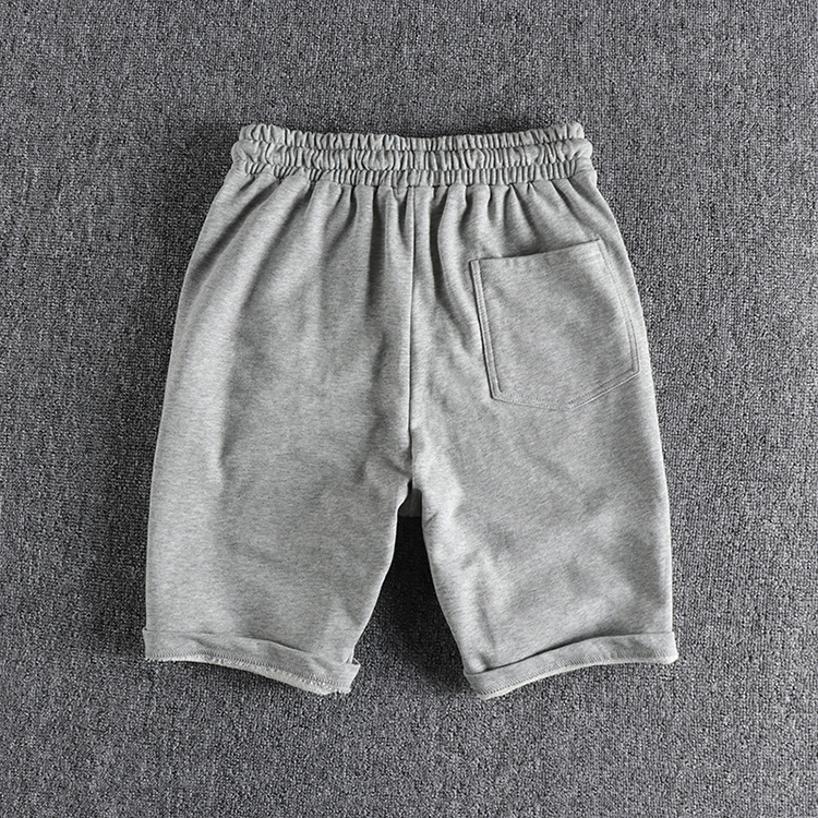 GorgeousBen Men's Solid Basic Casual Shorts Garment Washed French Terry Summer Knee Length Shorts