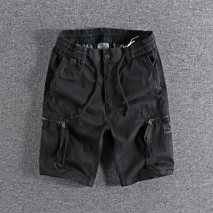 GorgeousBen Men's Summer Garment Dyed Cargo Shorts Distressed Euro American Streetwear Knee Length Casual Pants