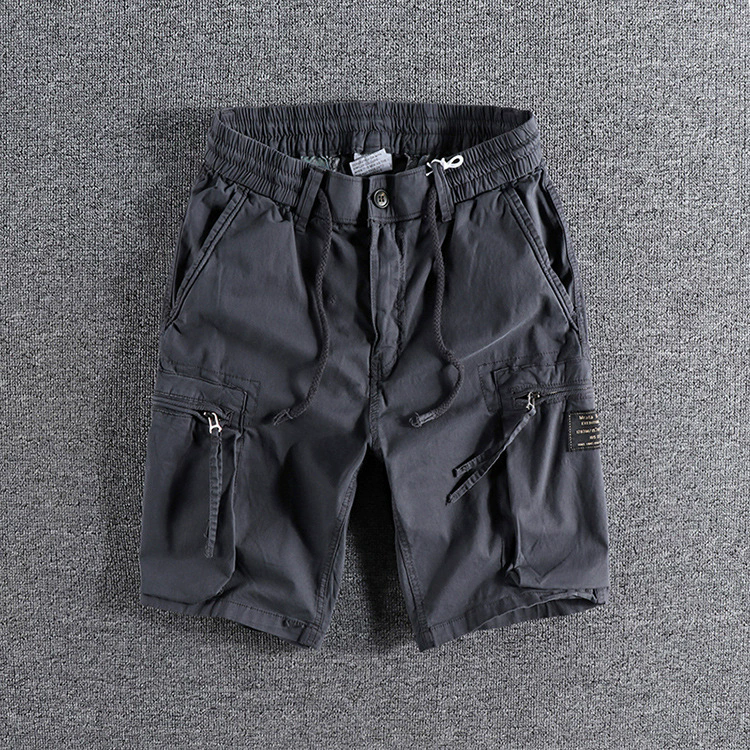 GorgeousBen Men's Summer Garment Dyed Cargo Shorts Distressed Euro American Streetwear Knee Length Casual Pants