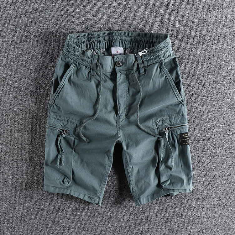 GorgeousBen Men's Summer Garment Dyed Cargo Shorts Distressed Euro American Streetwear Knee Length Casual Pants