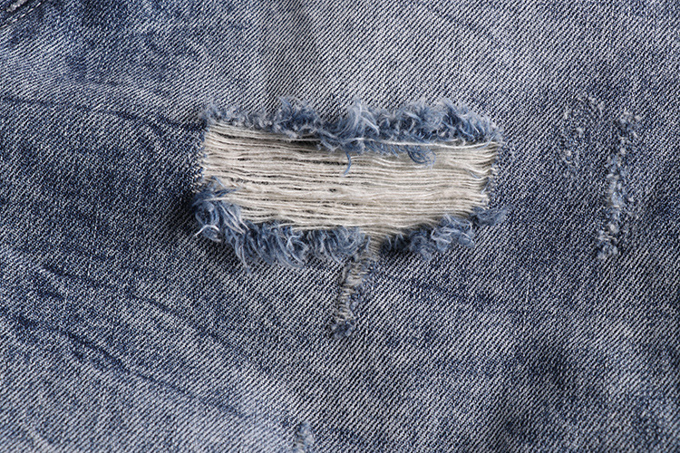 GorgeousBen Men's Summer Vintage Distressed Denim Shorts Whiskering Ripped Loose Fit Knee Length Streetwear