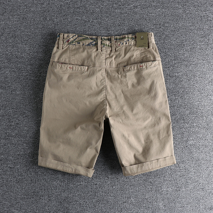 GorgeousBen Men's Summer Casual Shorts Minimalist Print Washed Distressed Slim Straight Stretchy Knee Length Versatile
