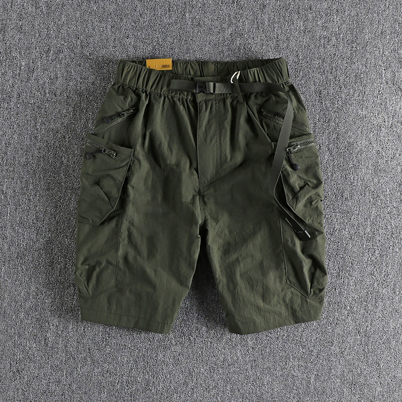 GorgeousBen Men's Summer American INS Trendy Functional Cargo Shorts 3D Pockets Versatile Knee Length Casual