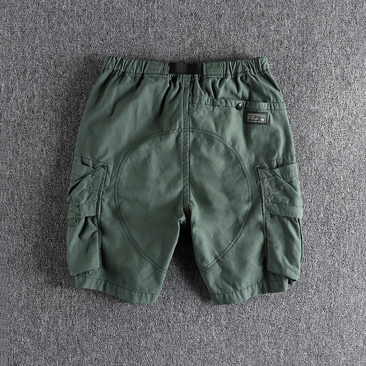 GorgeousBen Men's Summer Tough Guy Style Cargo Shorts Washed Distressed 3D Pockets Knee Length Trendy