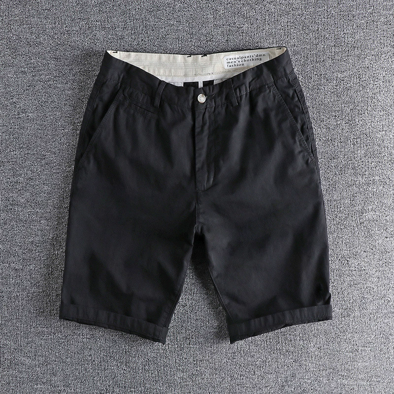 GorgeousBen Men's Summer New Arrival Casual Shorts Slight Stretch Washed Solid Color Relaxed Straight Daily Versatile Knee Length