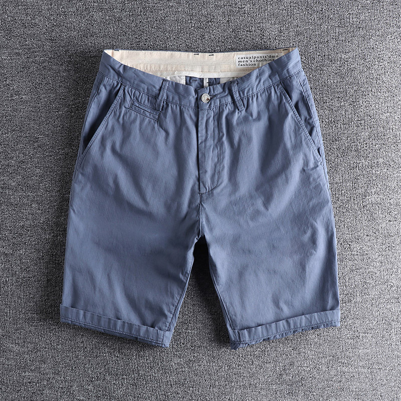 GorgeousBen Men's Summer New Arrival Casual Shorts Slight Stretch Washed Solid Color Relaxed Straight Daily Versatile Knee Length