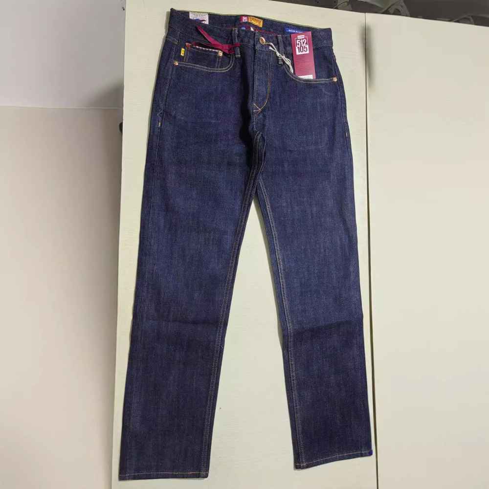 GorgeousBen New Red Selvedge Denim Jeans Men High-Density Vintage Streetwear Slim Straight Fit Pants