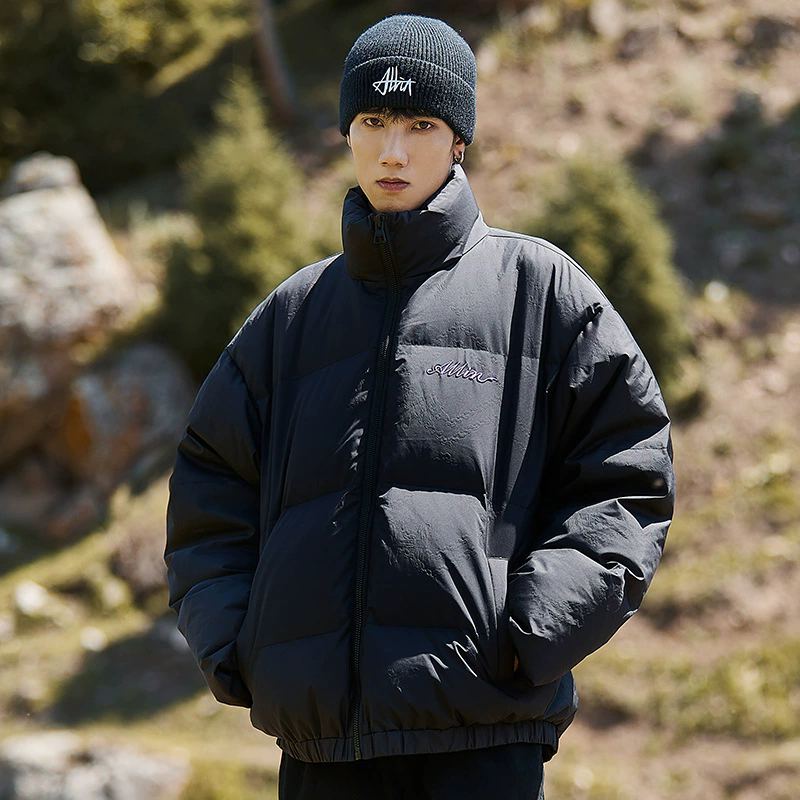 GorgeousBen Men's Winter New White Duck Down Jacket American Trendy Thick Warm Stand Collar Puffer Coat
