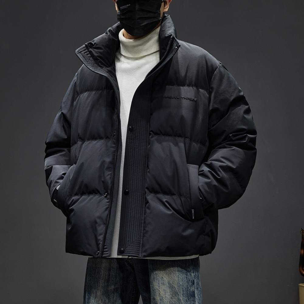 GorgeousBen  Men's Winter New Black Down Jacket Stand Collar Short Duck Down Thick Warm Puffer Coat