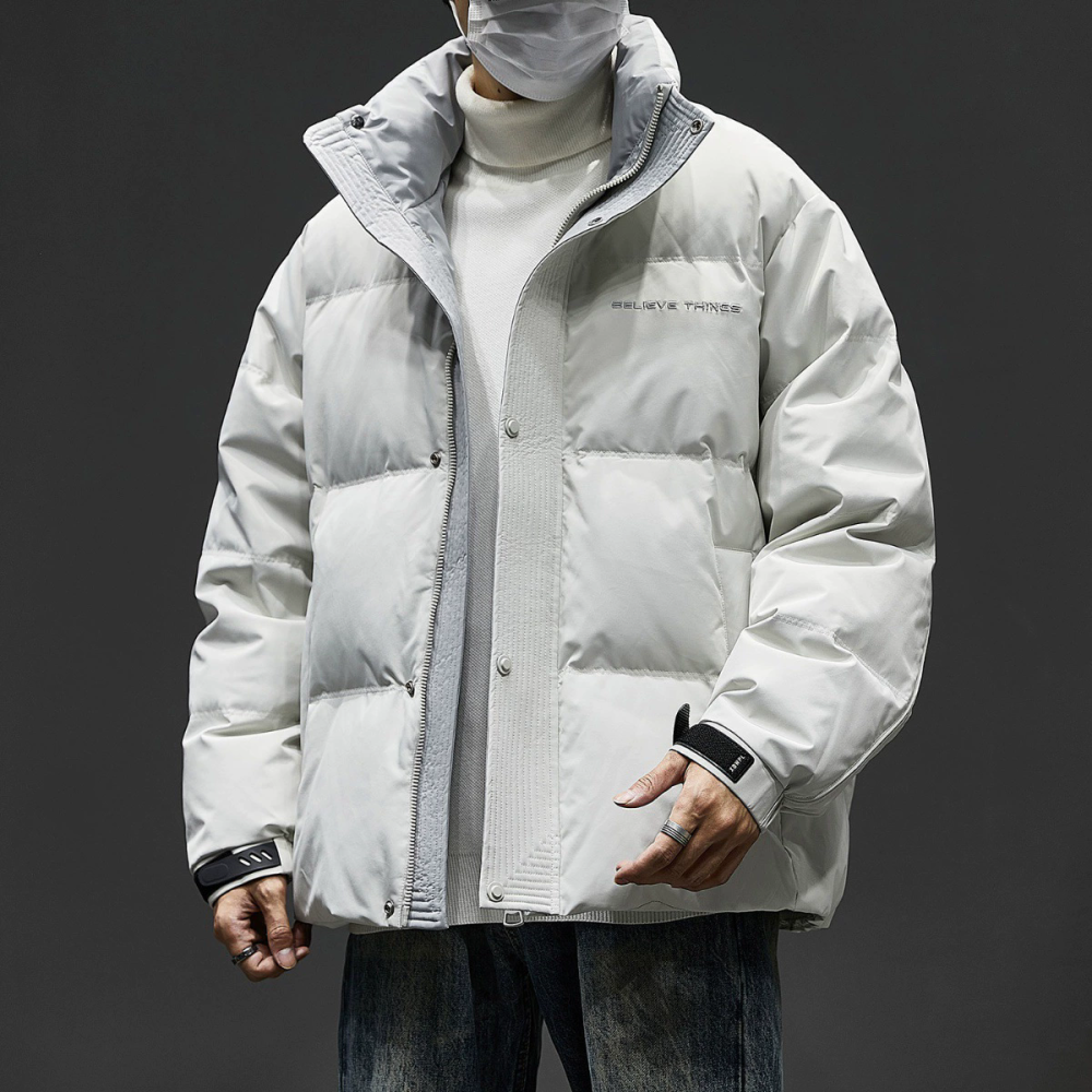 GorgeousBen  Men's Winter New Black Down Jacket Stand Collar Short Duck Down Thick Warm Puffer Coat