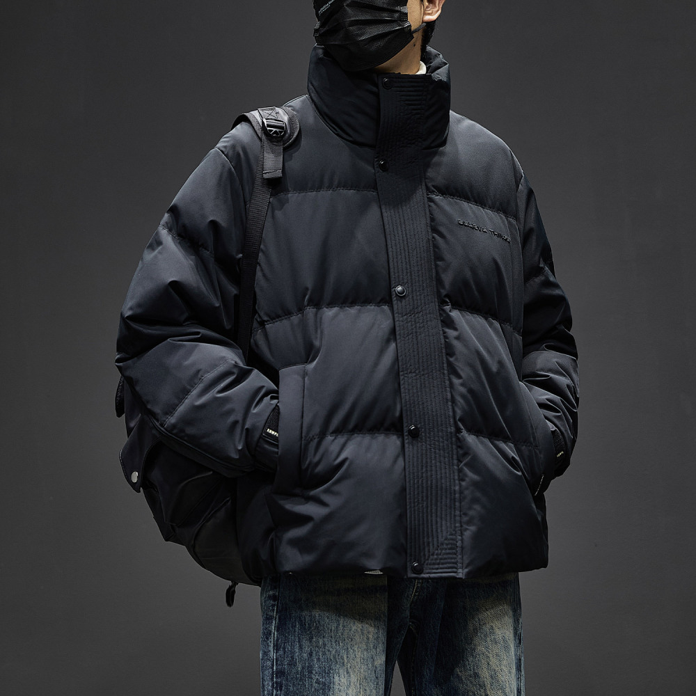 GorgeousBen  Men's Winter New Black Down Jacket Stand Collar Short Duck Down Thick Warm Puffer Coat