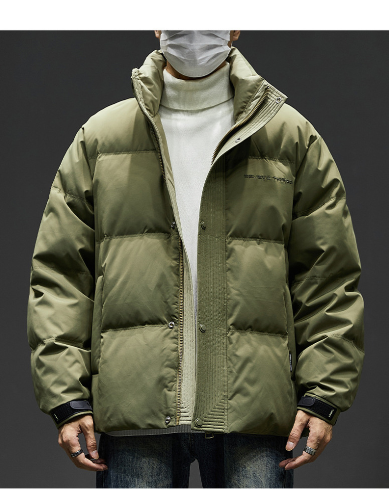 GorgeousBen  Men's Winter New Black Down Jacket Stand Collar Short Duck Down Thick Warm Puffer Coat