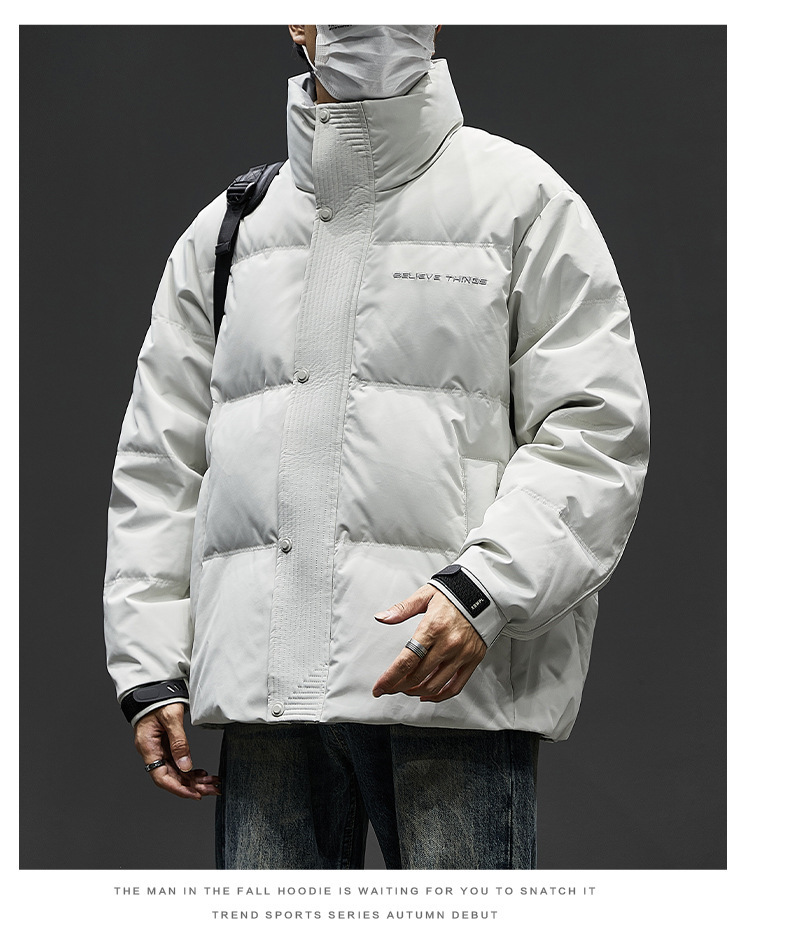 GorgeousBen  Men's Winter New Black Down Jacket Stand Collar Short Duck Down Thick Warm Puffer Coat