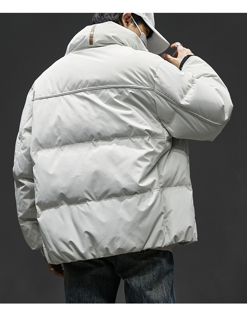 GorgeousBen  Men's Winter New Black Down Jacket Stand Collar Short Duck Down Thick Warm Puffer Coat