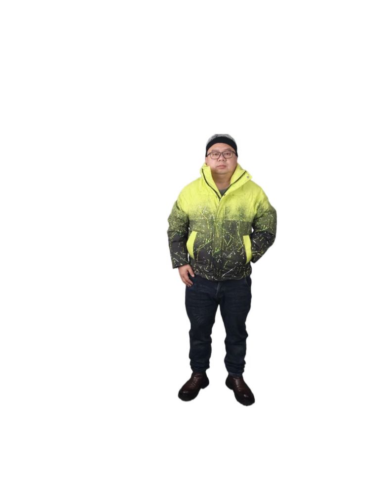 GorgeousBen Custom Winter Digital Gradient Splash Paint Down Jacket Men Women Streetwear Thickened White Duck Down Work Coat