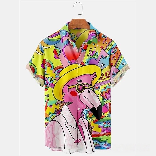 GorgeousBen Men's Casual Short Sleeve Shirt, Spring Autumn Fashion Shirt, Turn-Down Collar Shirt, Men's Fashion Casual Shirt