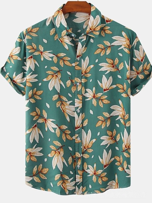 GorgeousBen Men's Casual Short Sleeve Shirt, Spring Autumn Fashion Shirt, Turn-Down Collar Shirt, Men's Fashion Casual Shirt