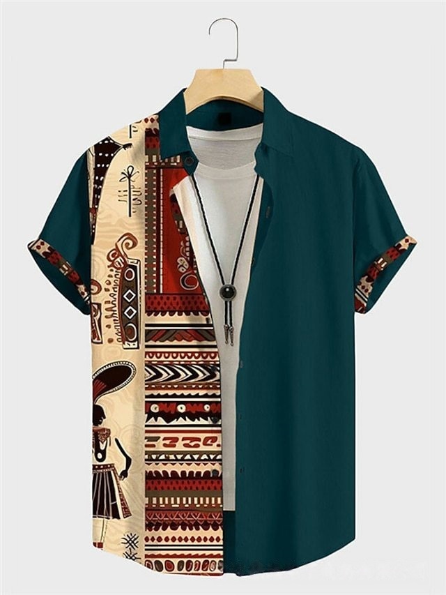 GorgeousBen Men's Casual Short Sleeve Shirt, Spring Autumn Fashion Shirt, Turn-Down Collar Shirt, Men's Fashion Casual Shirt