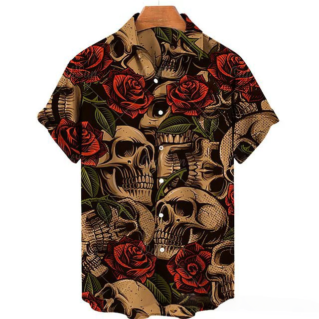 GorgeousBen Men's Casual Short Sleeve Shirt, Spring Autumn Fashion Shirt, Turn-Down Collar Shirt, Men's Fashion Casual Shirt