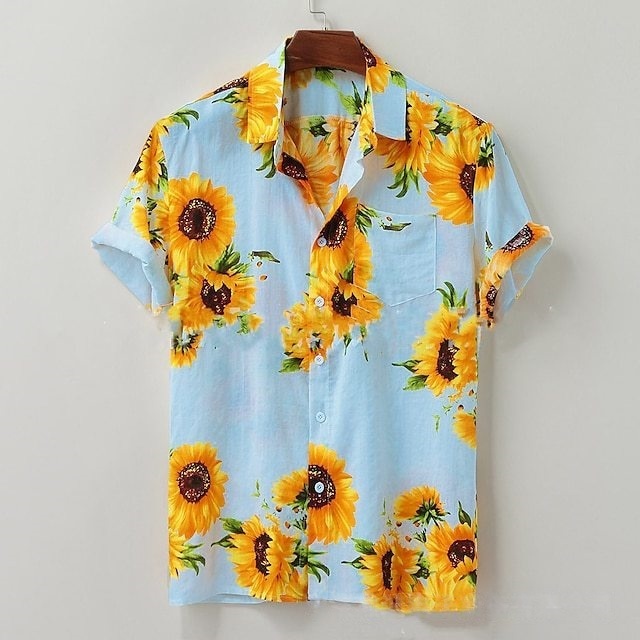 GorgeousBen Men's Casual Short Sleeve Shirt, Spring Autumn Fashion Shirt, Turn-Down Collar Shirt, Men's Fashion Casual Shirt