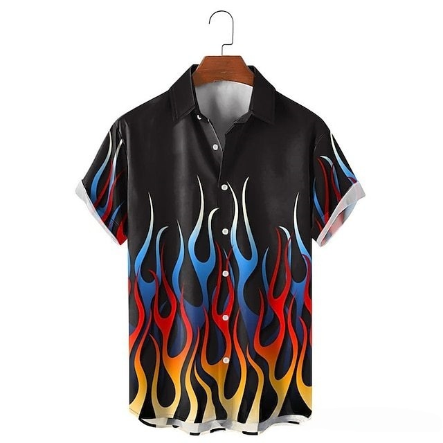 GorgeousBen Men's Casual Short Sleeve Shirt, Spring Autumn Fashion Shirt, Turn-Down Collar Shirt, Men's Fashion Casual Shirt