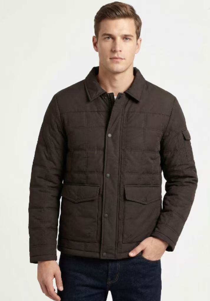 Gorgeouben Men's Winter Thickened Lapel Cotton Padded Jacket Warm Windproof Cold Proof Coat
