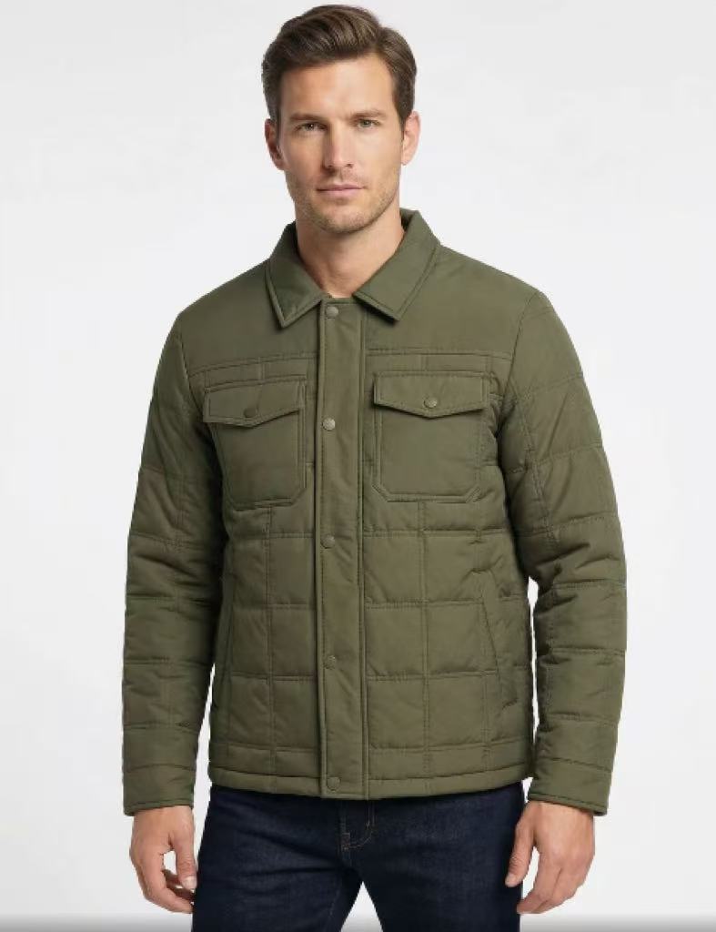 Gorgeouben Men's Winter Thickened Lapel Cotton Padded Jacket Warm Windproof Cold Proof Coat