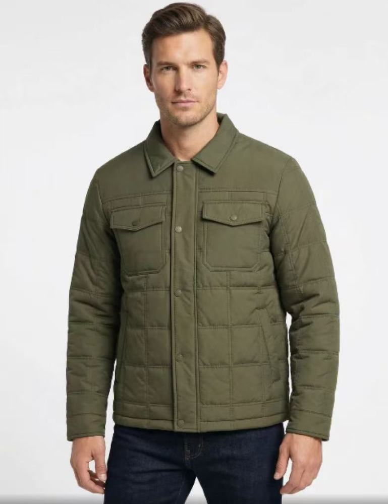 Gorgeouben Men's Winter Thickened Lapel Cotton Padded Jacket Warm Windproof Cold Proof Coat
