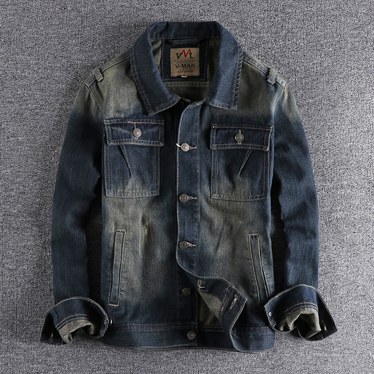 GorgeousBen Unisex Distressed Vintage Denim Jacket