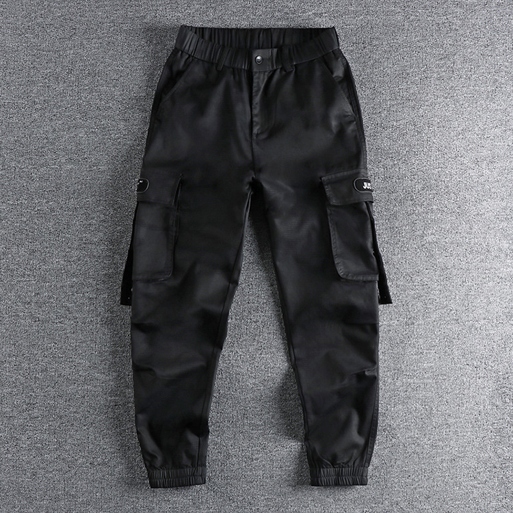 GorgeousBen Two-Tone Grey Camo Cargo Pants - Elastic Waist Utility Trousers