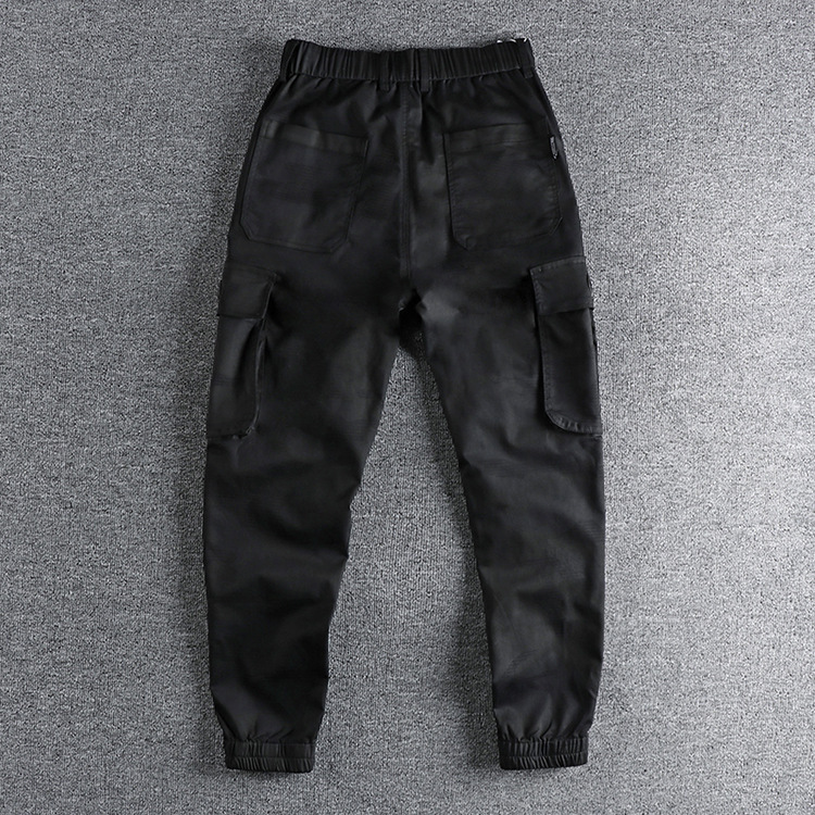 GorgeousBen Two-Tone Grey Camo Cargo Pants - Elastic Waist Utility Trousers