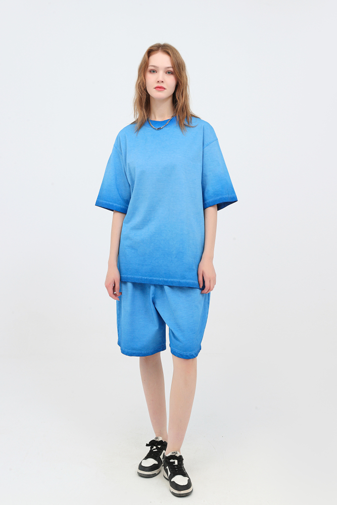 Gorgeousben 260g Double Gradient Washed Distressed T-Shirt