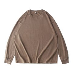 Distressed long sleeve brown