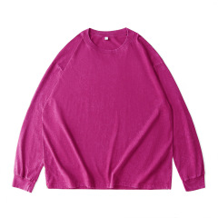 Distressed long sleeve rose red