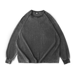 Distressed long sleeve gray