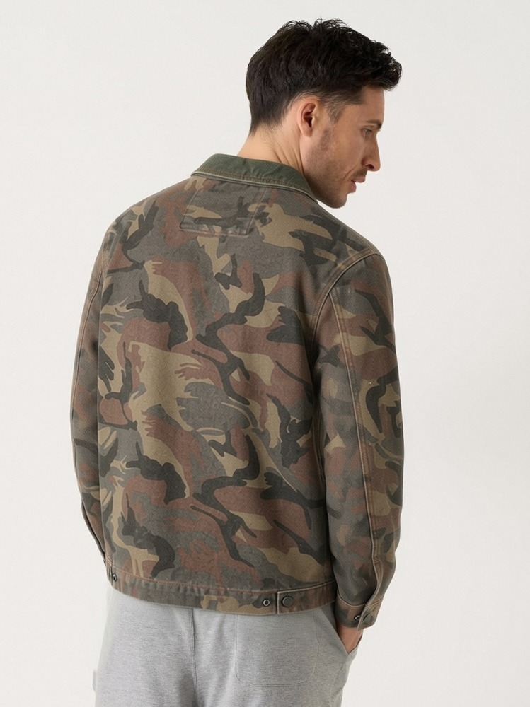 GorgeousBen Men's 100% Cotton Camouflage Vintage Work Jacket