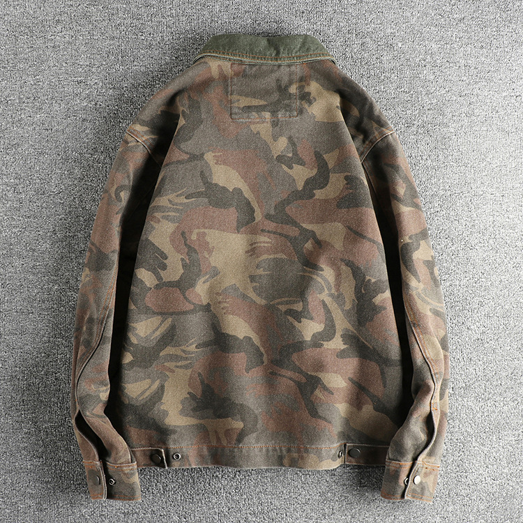 GorgeousBen Men's 100% Cotton Camouflage Vintage Work Jacket