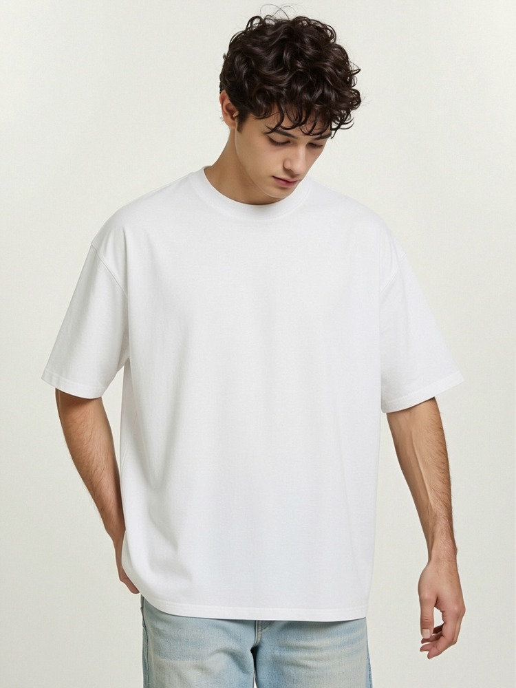GorgeousBen 230GSM Heavyweight 100% Combed Cotton Crew Neck T-Shirt