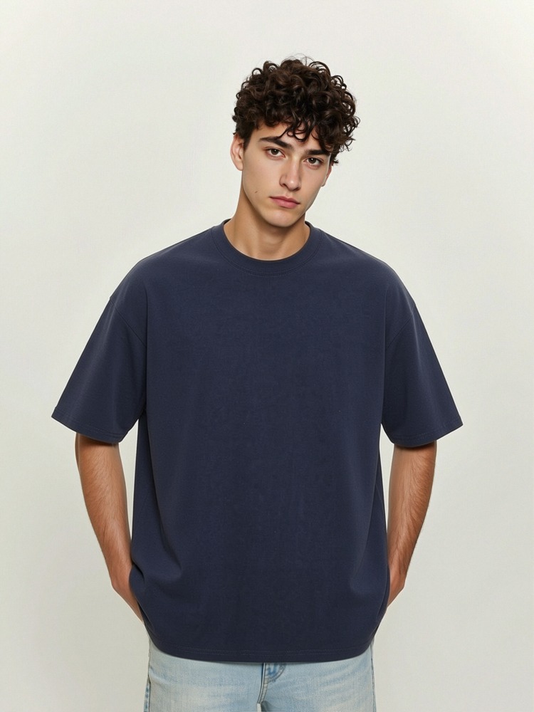 GorgeousBen 230GSM Heavyweight 100% Combed Cotton Crew Neck T-Shirt