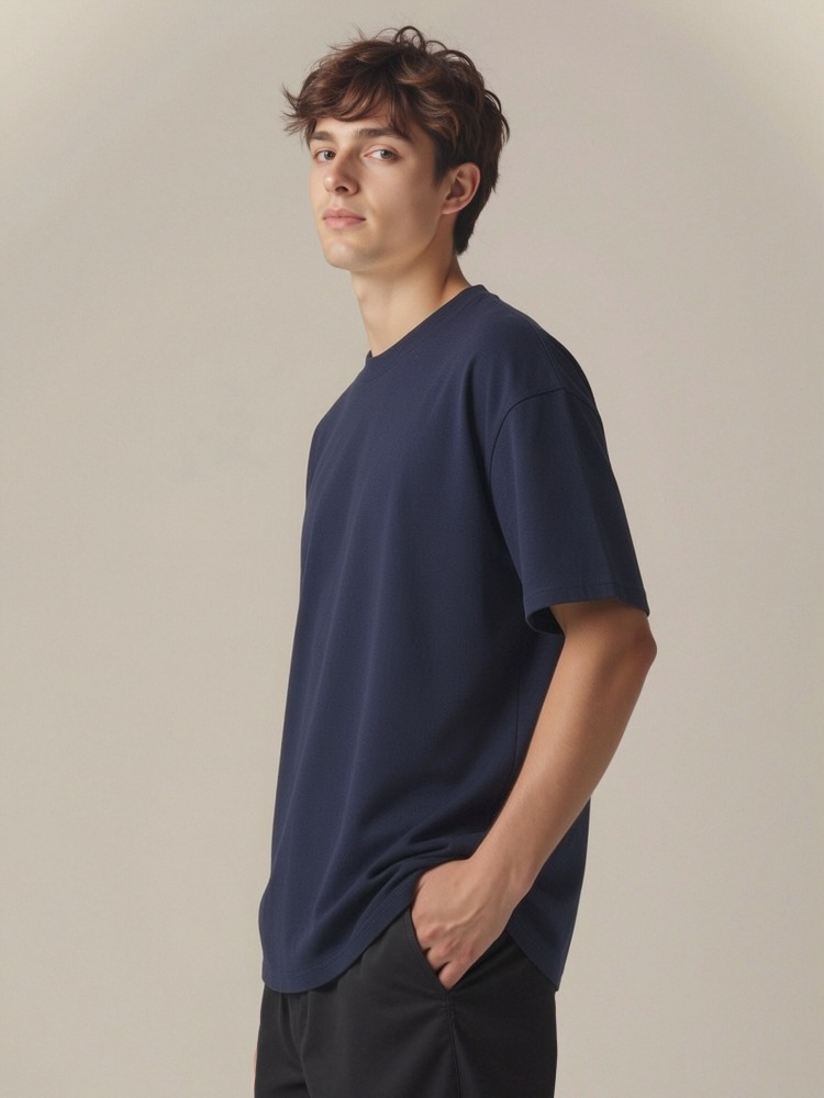 GorgeousBen 230GSM Heavyweight 100% Combed Cotton Crew Neck T-Shirt
