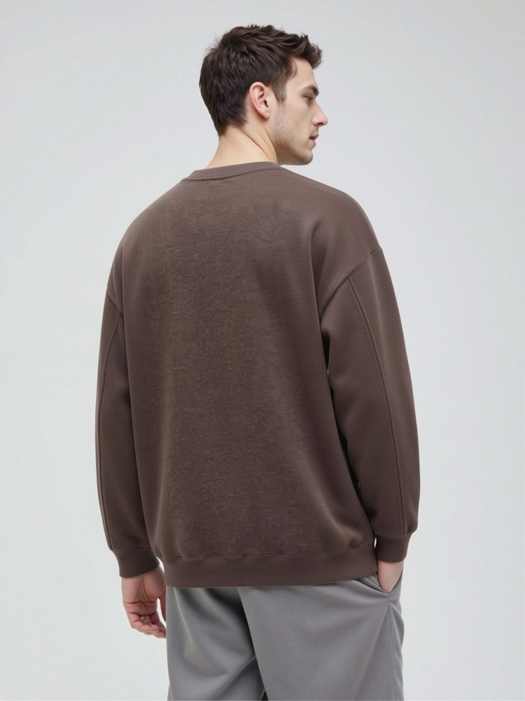 GorgeousBen Men's 400GSM Vintage Washed Light Fleece Crewneck Sweatshirt