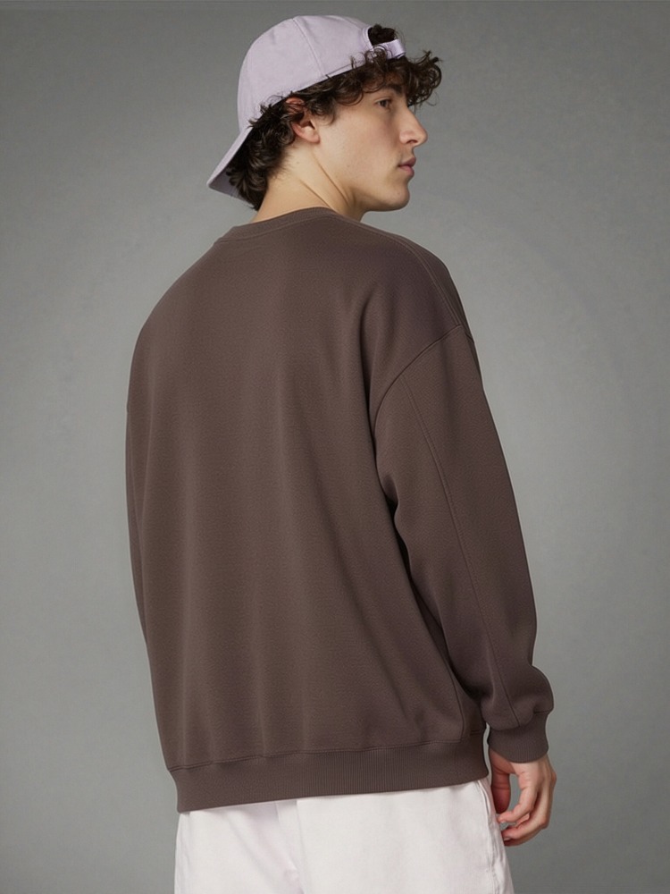 GorgeousBen Men's 400GSM Vintage Washed Light Fleece Crewneck Sweatshirt