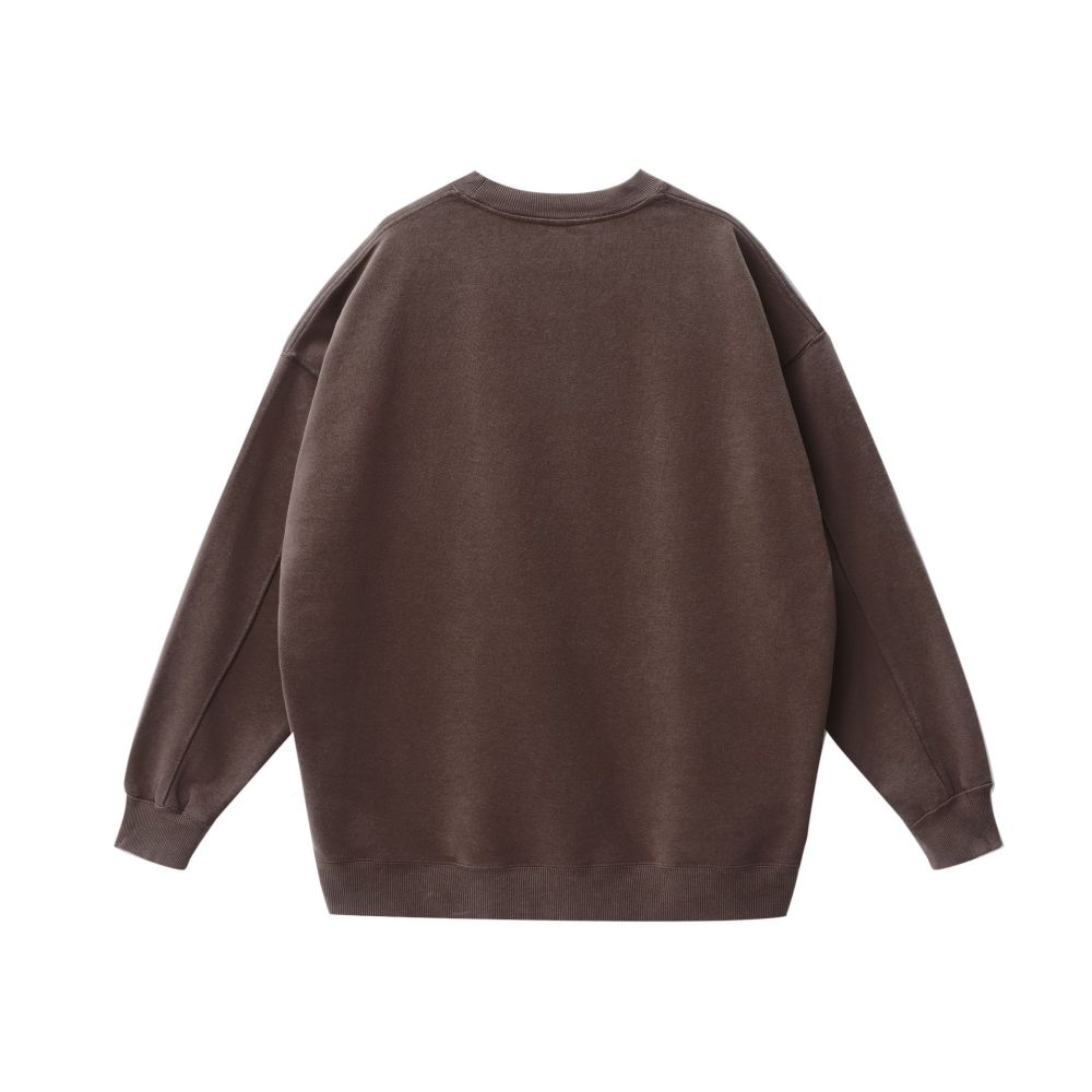 GorgeousBen Men's 400GSM Vintage Washed Light Fleece Crewneck Sweatshirt