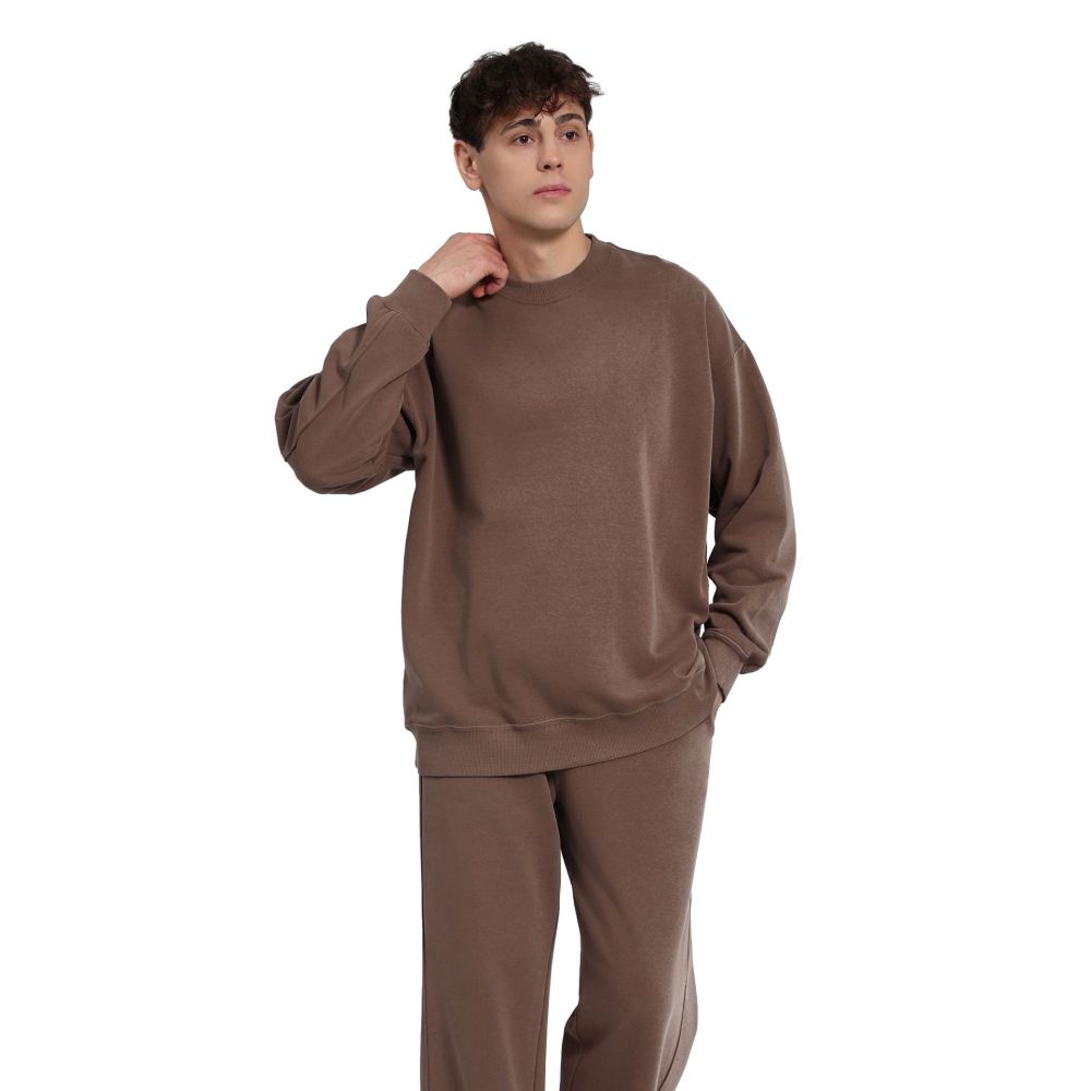 GorgeousBen Men's 400GSM Vintage Washed Light Fleece Crewneck Sweatshirt