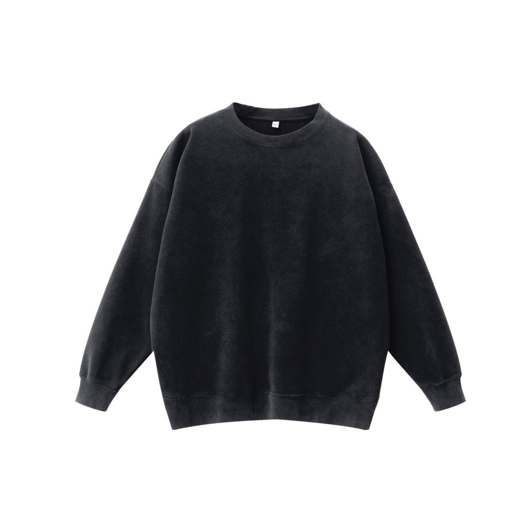 GorgeousBen Men's 400GSM Vintage Washed Light Fleece Crewneck Sweatshirt