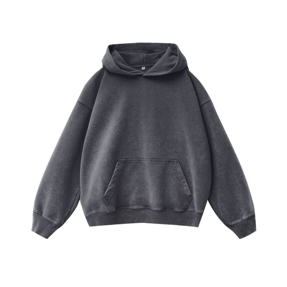 GorgeousBen Men's 400GSM Vintage Washed Light Fleece Hoodie