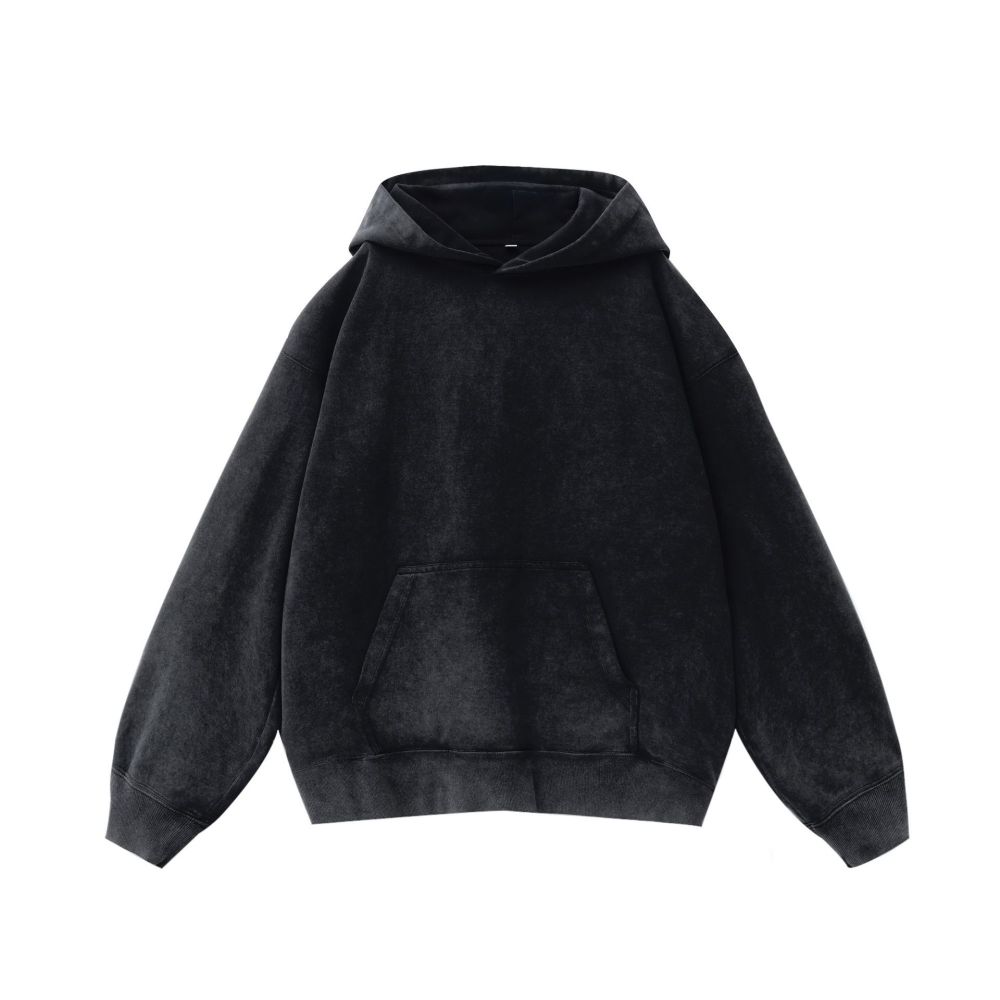 GorgeousBen Men's 400GSM Vintage Washed Light Fleece Hoodie